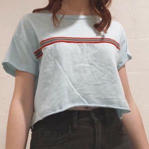 Rainbow striped crop top from Hot Topic